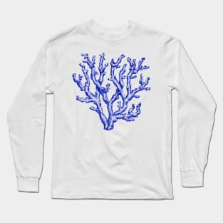 Blue and white sea coral Long Sleeve T-Shirt